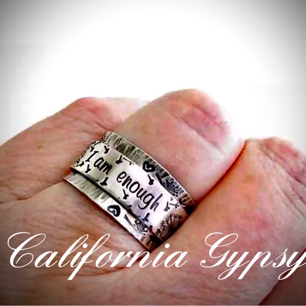 Motivational I Am Enough Inspirational Ring - Picture 1 of 8